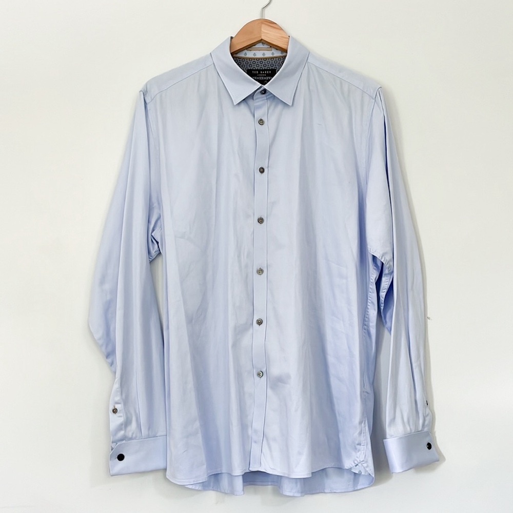 Ted Baker Modern Fit Dress Shirt with French Cuff, 17.5